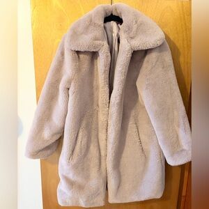 Christian Siriano Plush Faux-Fur Coat in Lilac